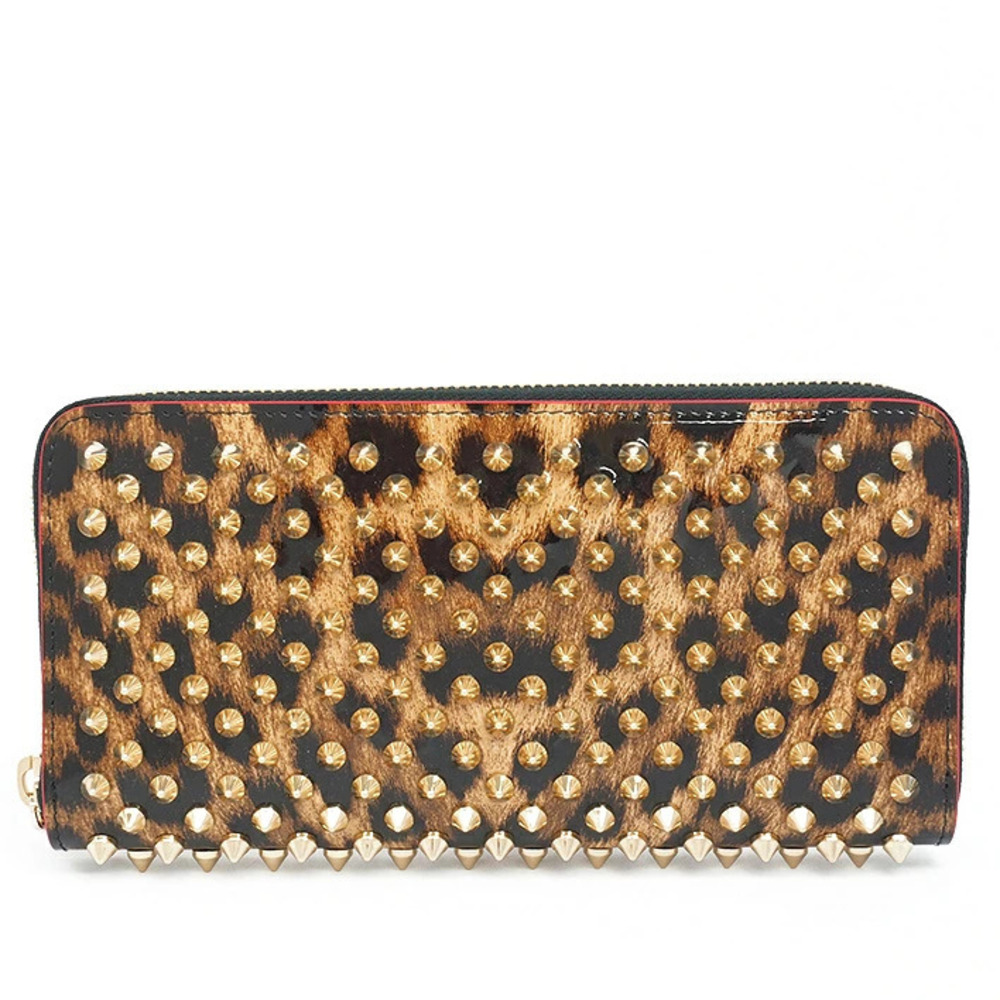 Christian Louboutin Spike Wallet Studded Leopard Panettone